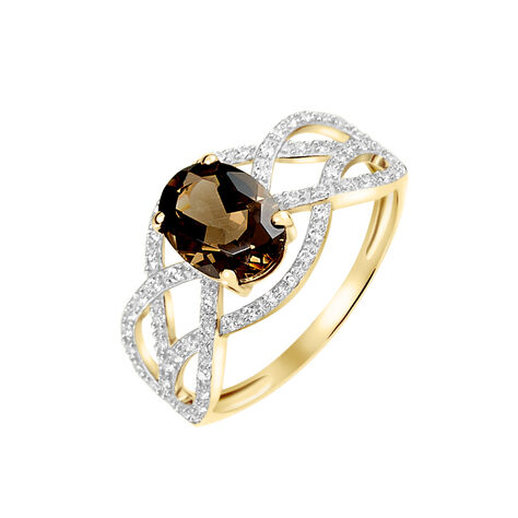 Bague Tina Or Jaune Quartz Et Oxyde De Zirconium - Bagues avec pierre Femme | Marc Orian