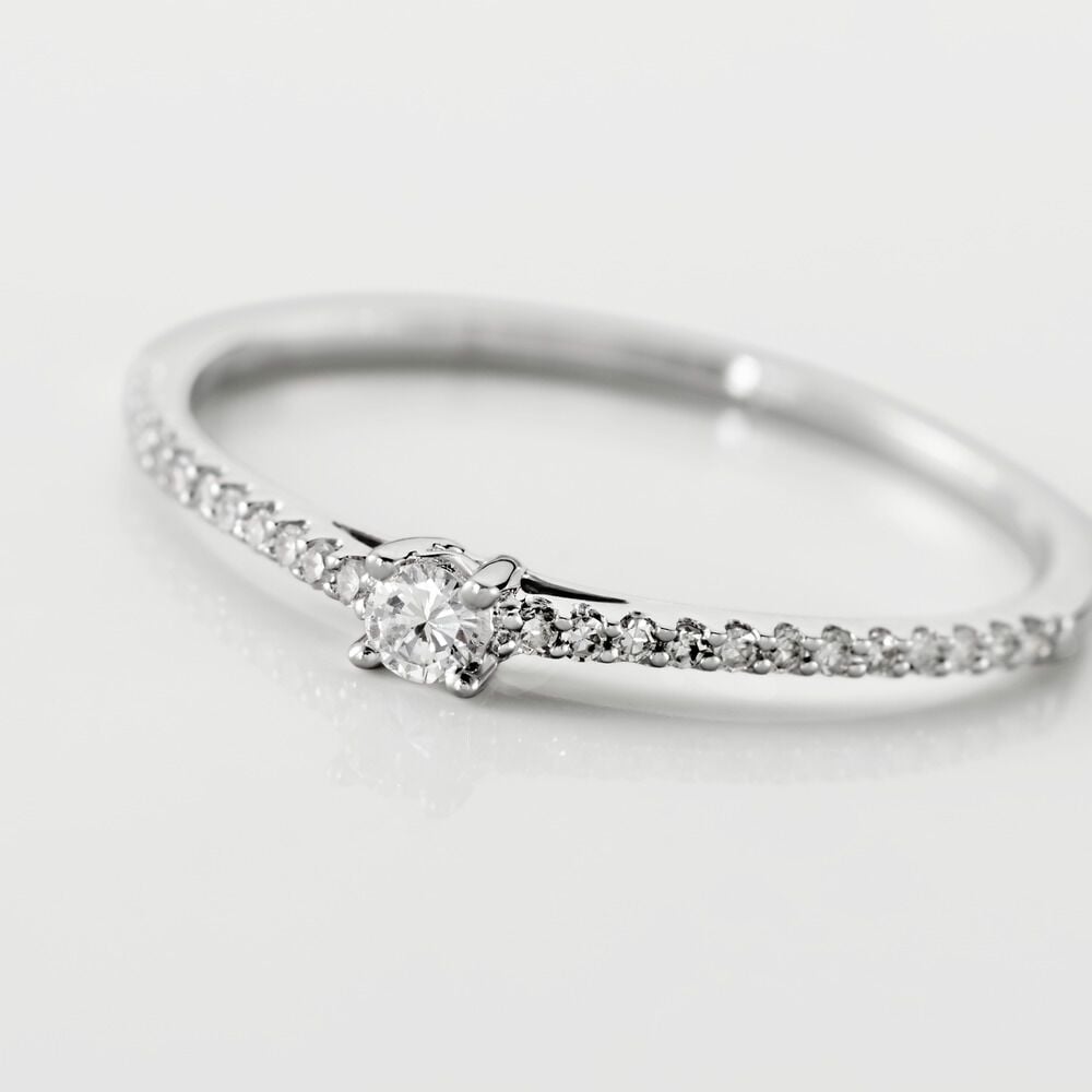 Bague Solitaire Or Blanc Nyala Diamants - Solitaires Femme | Marc Orian