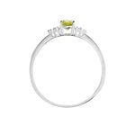 Bague Diapre Or Blanc P&eacute;ridot Oxyde De Zirconium - Bagues avec pierre Femme | Marc Orian
