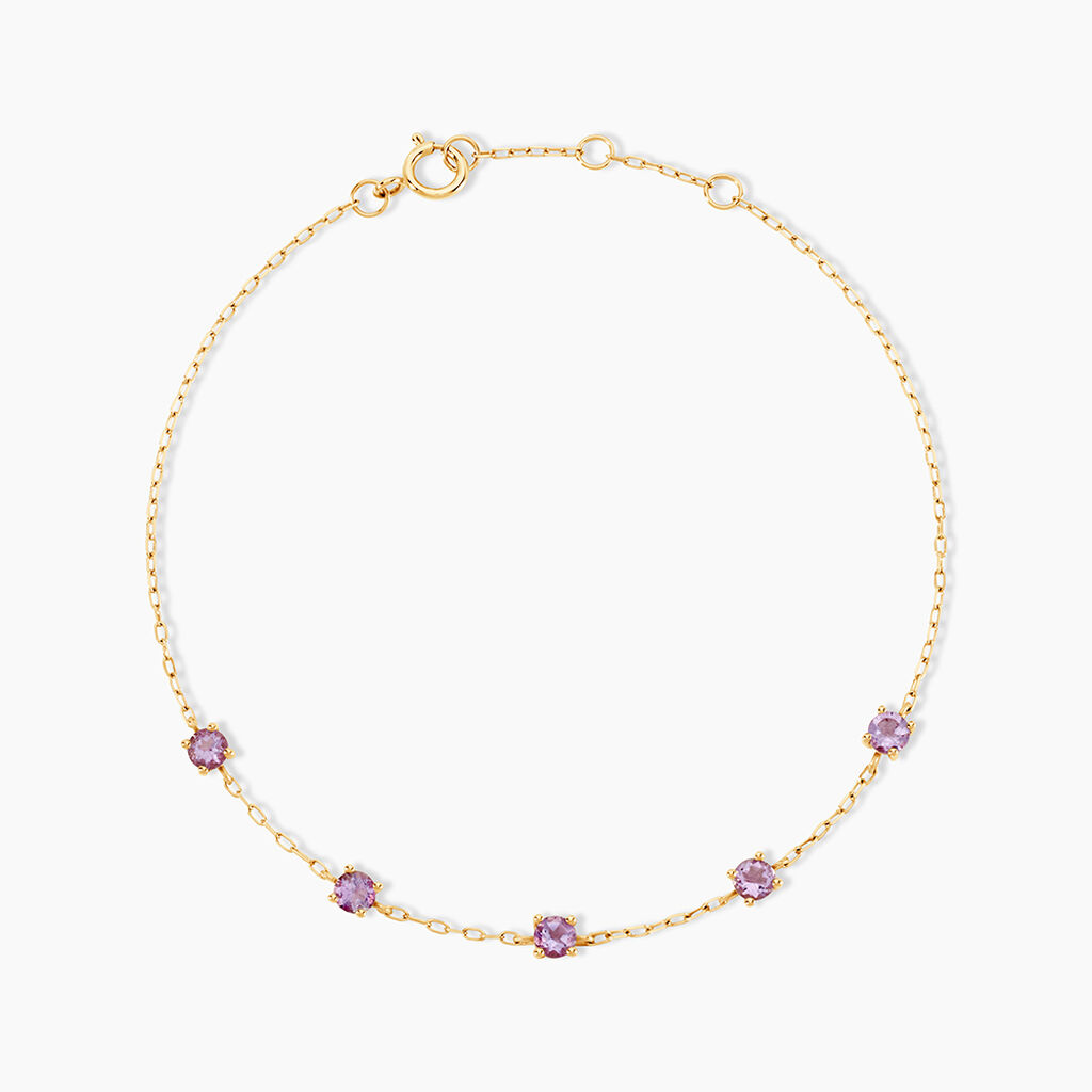 Bracelet Veasna Or Jaune Am&eacute;thyste - Bracelets cha&icirc;nes Femme | Marc Orian