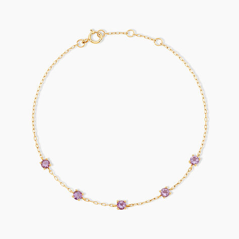 Bracelet Veasna Or Jaune Am&eacute;thyste - Bracelets cha&icirc;nes Femme | Marc Orian