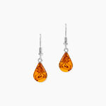 Boucles D'oreilles Pendantes Argent Blanc Mareme Ambre - Pendantes Femme | Marc Orian