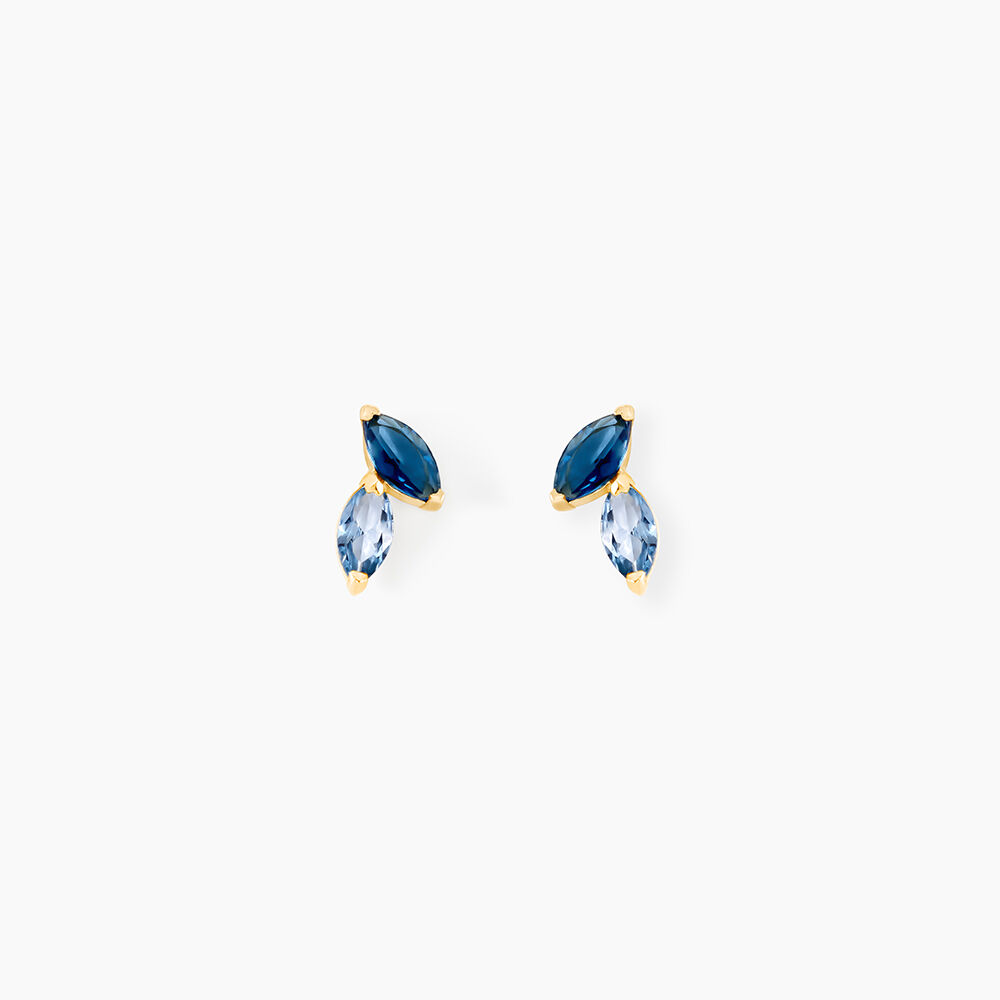 Boucles D'oreilles Puces Pelya Or Jaune Oxyde De Zirconium - Puces Femme | Marc Orian