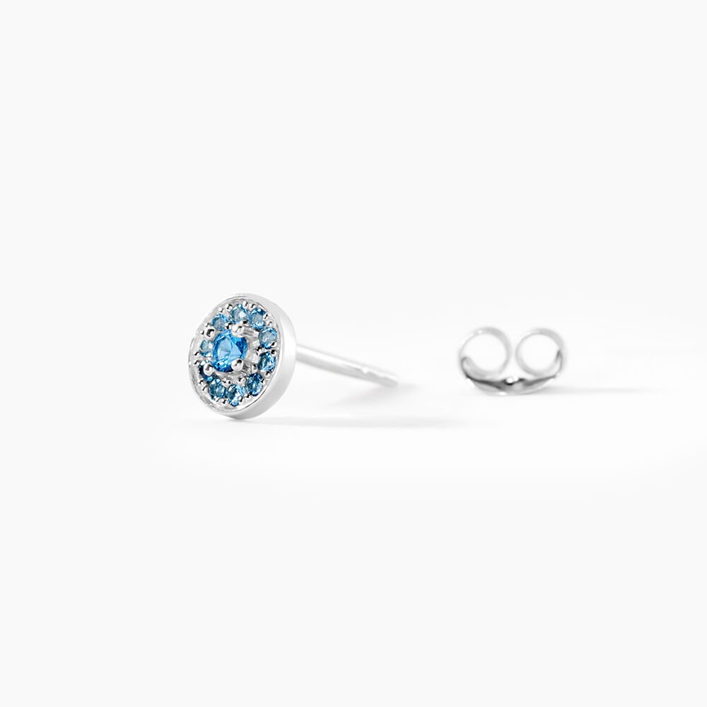 Boucles D'oreilles Puces Auxana Argent Blanc Oxyde De Zirconium - Puces Femme | Marc Orian