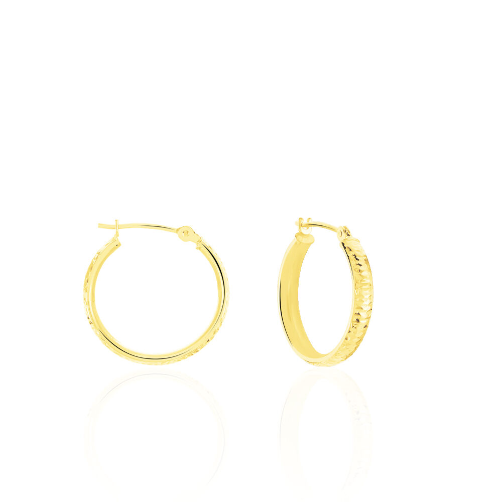 Cr&eacute;oles Dea Diamantees Fil Plat Or Jaune - Cr&eacute;oles Femme | Marc Orian