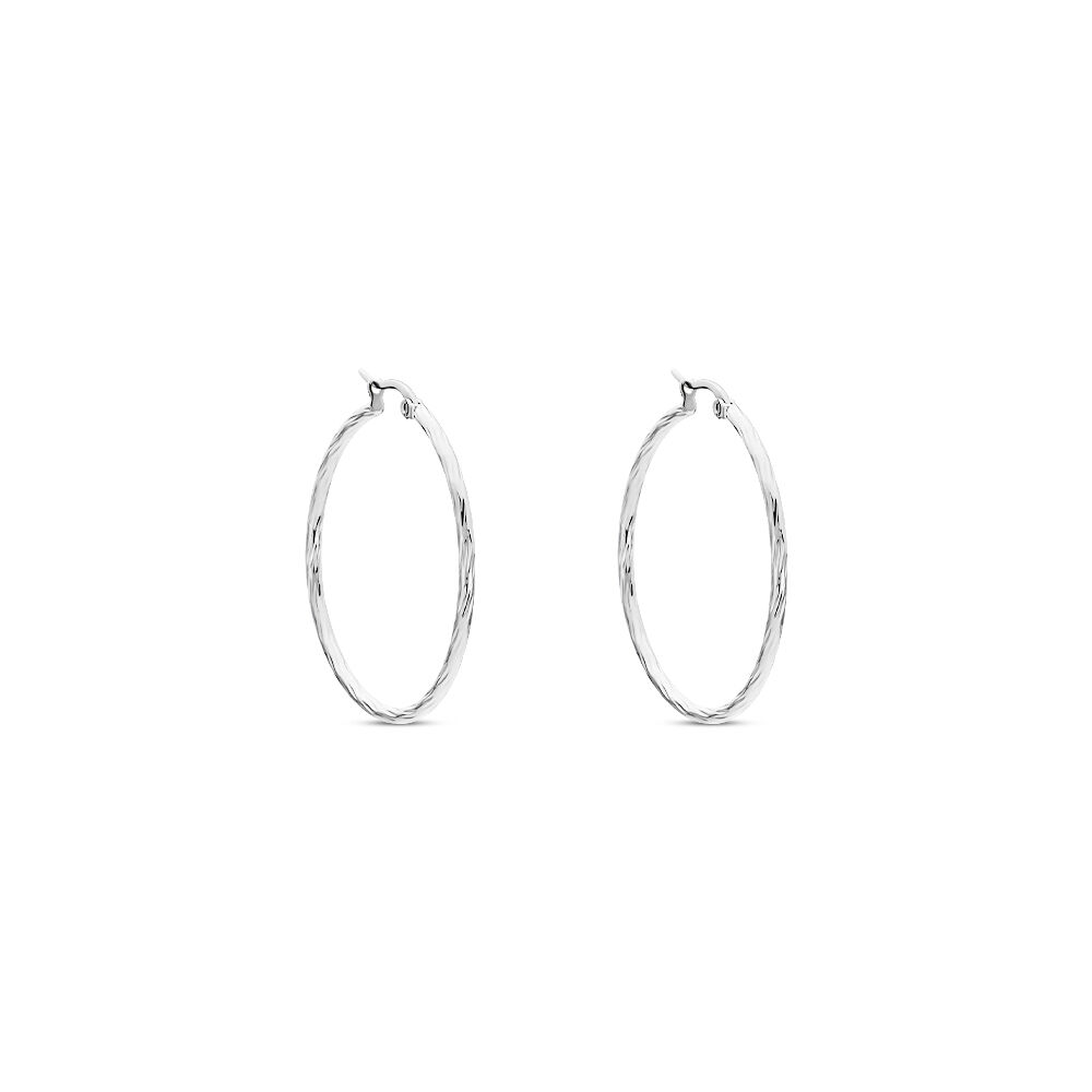 Créoles Esaias Acier Blanc - Créoles Femme | Marc Orian