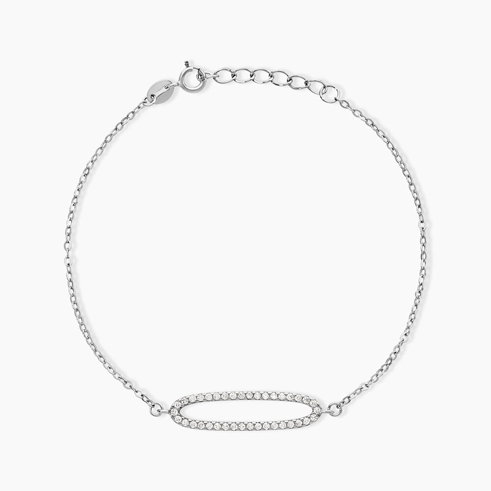 Bracelet La&iuml;de Argent Blanc Oxyde De Zirconium - Bracelets fantaisie Femme | Marc Orian