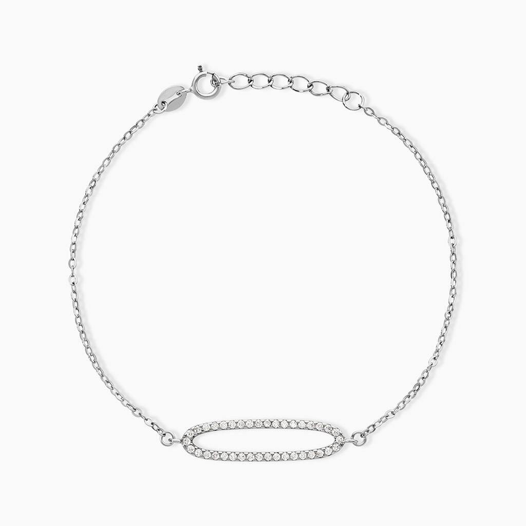 Bracelet La&iuml;de Argent Blanc Oxyde De Zirconium - Bracelets fantaisie Femme | Marc Orian