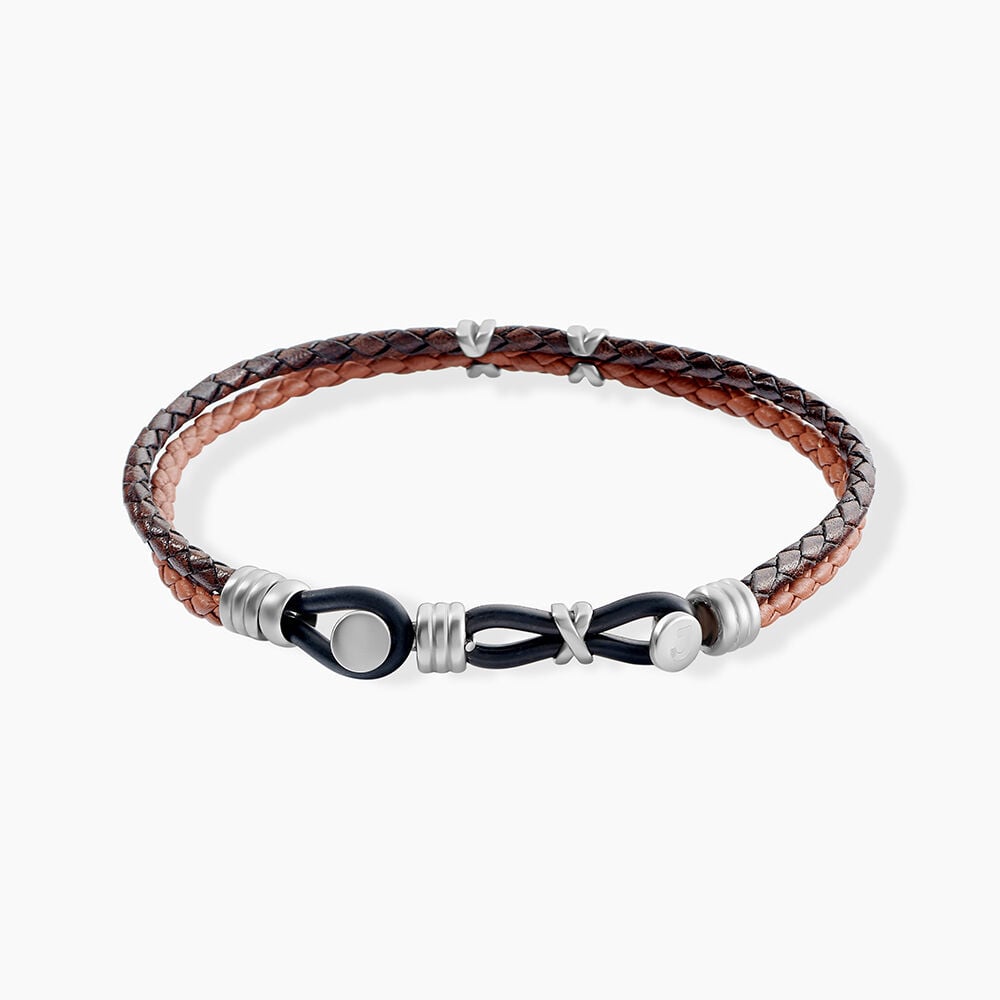 Bracelet Jourdan Colibri Acier Marron - Bracelets cuir Homme | Marc Orian