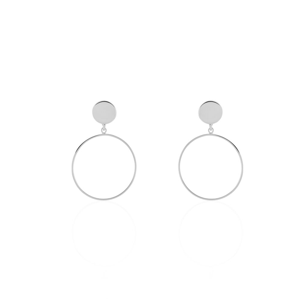 Boucles D'oreilles Pendantes Misao Argent Blanc - Boucles d'oreilles Créoles Femme | Marc Orian