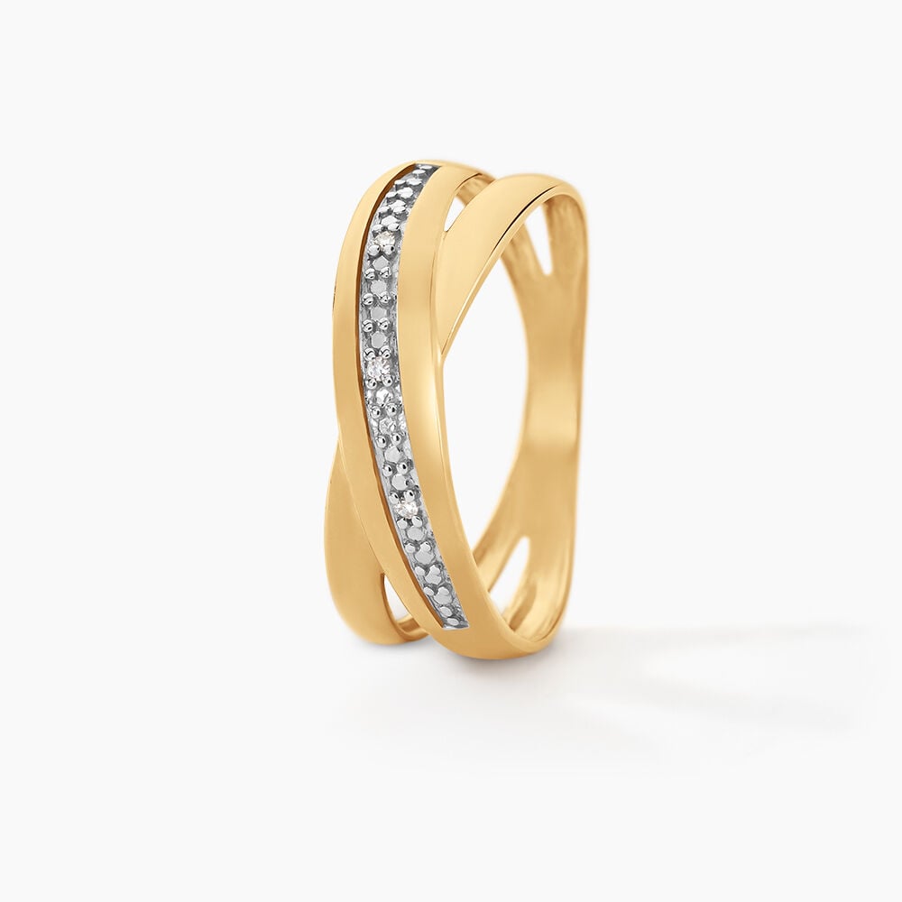 Bague Croisee Or Jaune Diamant - Parures de mariage Femme | Marc Orian