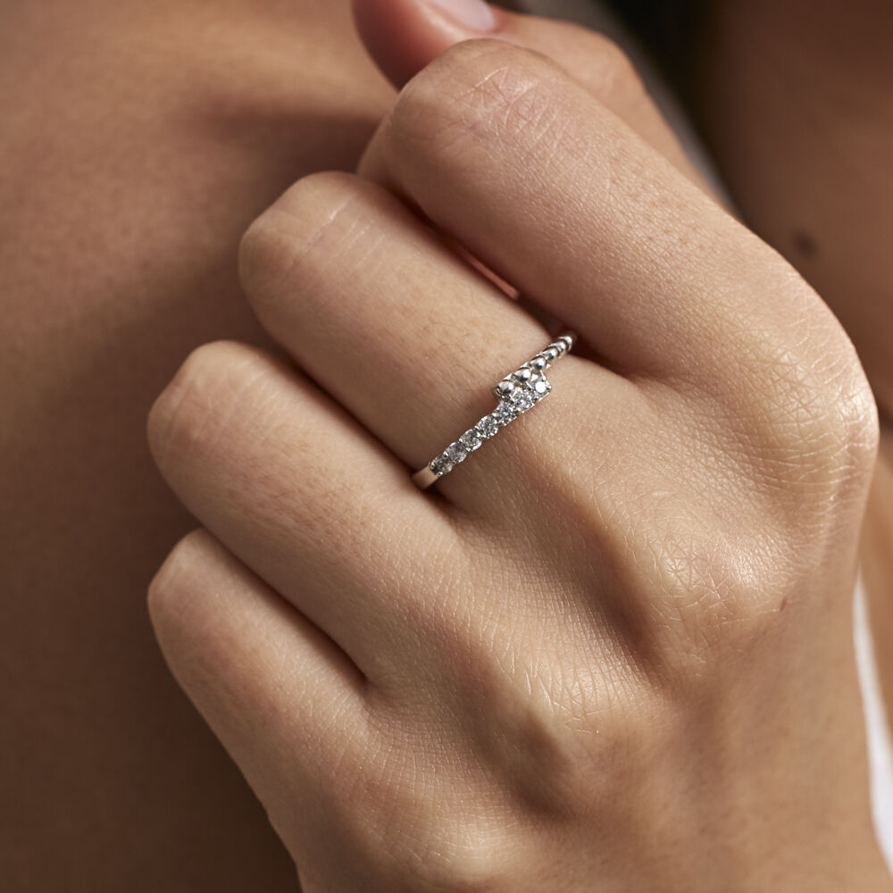 Bague Pisa Argent Blanc Oxyde De Zirconium - Bagues avec pierre Femme | Marc Orian