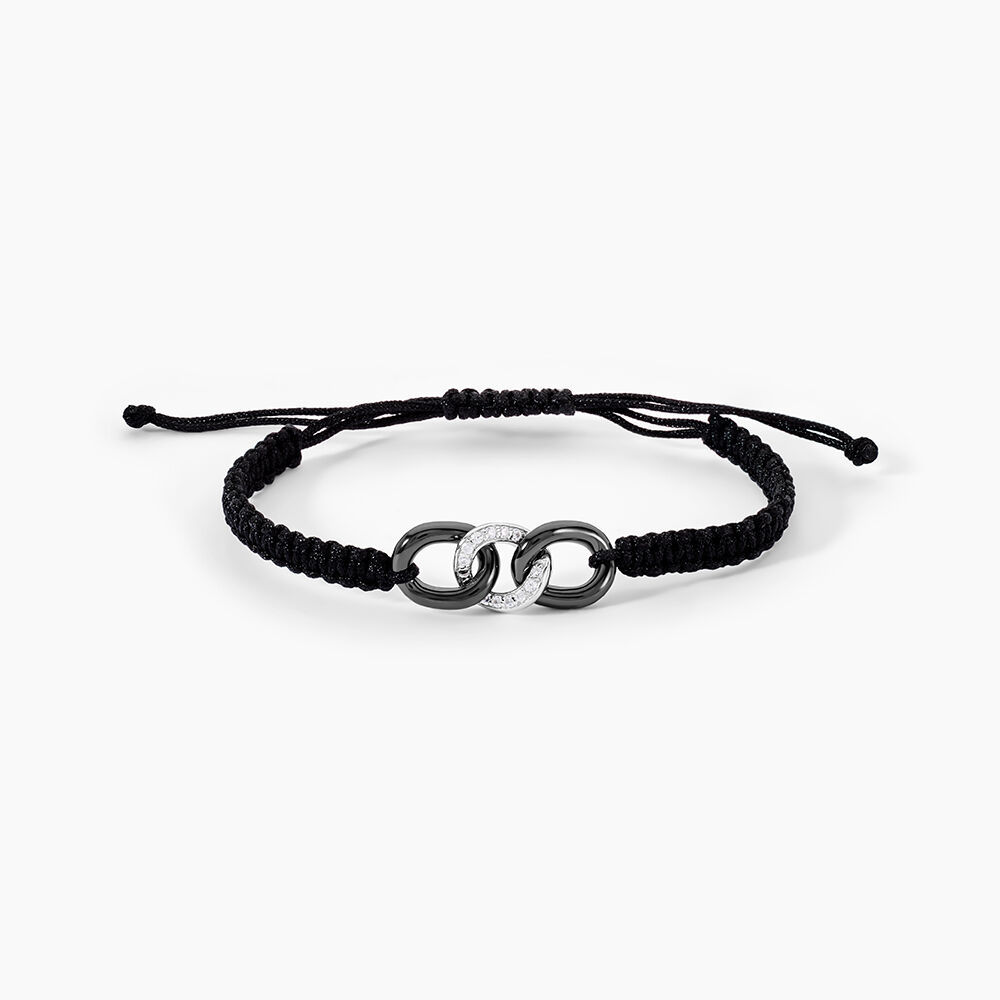Bracelet Link Argent Blanc Oxyde De Zirconium Et C&eacute;ramique - Bracelets cordons Femme | Marc Orian