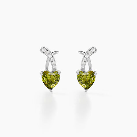 Boucles D'oreilles Puces Avalon Argent Blanc Oxyde De Zirconium - Puces Femme | Marc Orian