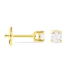 Boucles D'oreilles Puces Or Jaune Victoria Diamants - Puces Femme | Marc Orian