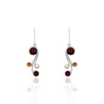 Boucles D'oreilles Pendantes Alexa Argent Blanc Ambre - Pendantes Femme | Marc Orian