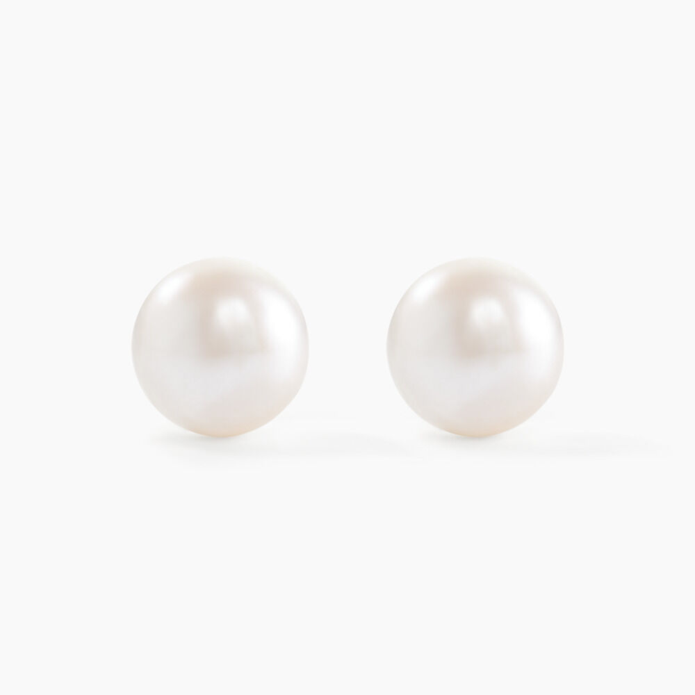 Boucles D'oreilles Puces Kesya Nacres Bouton Or Jaune Perle De Culture - Boucles d'oreilles mariage Femme | Marc Orian