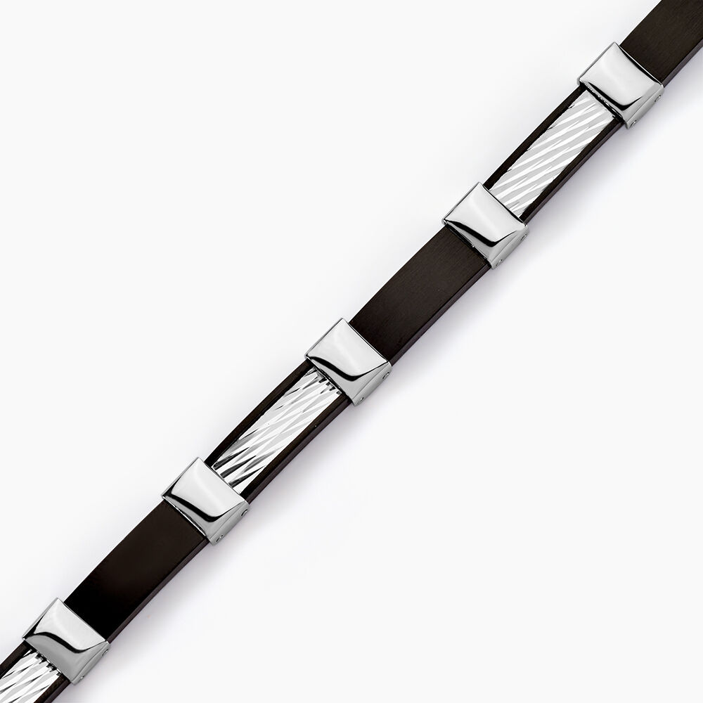 Bracelet Jack Acier Blanc Noir - Bracelets cha&icirc;nes Homme | Marc Orian