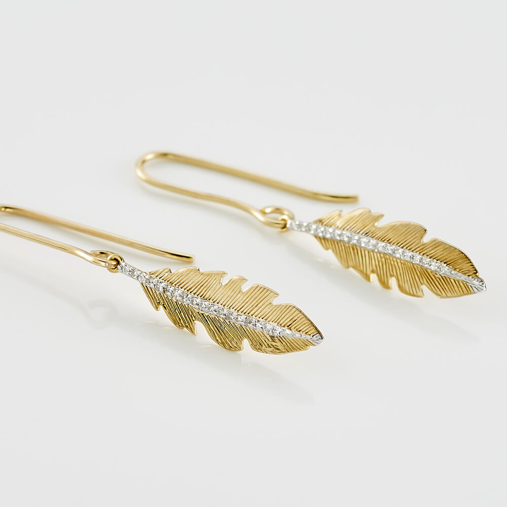 Boucles D'oreilles Pendantes Paola Or Jaune Diamant -  Femme | Marc Orian
