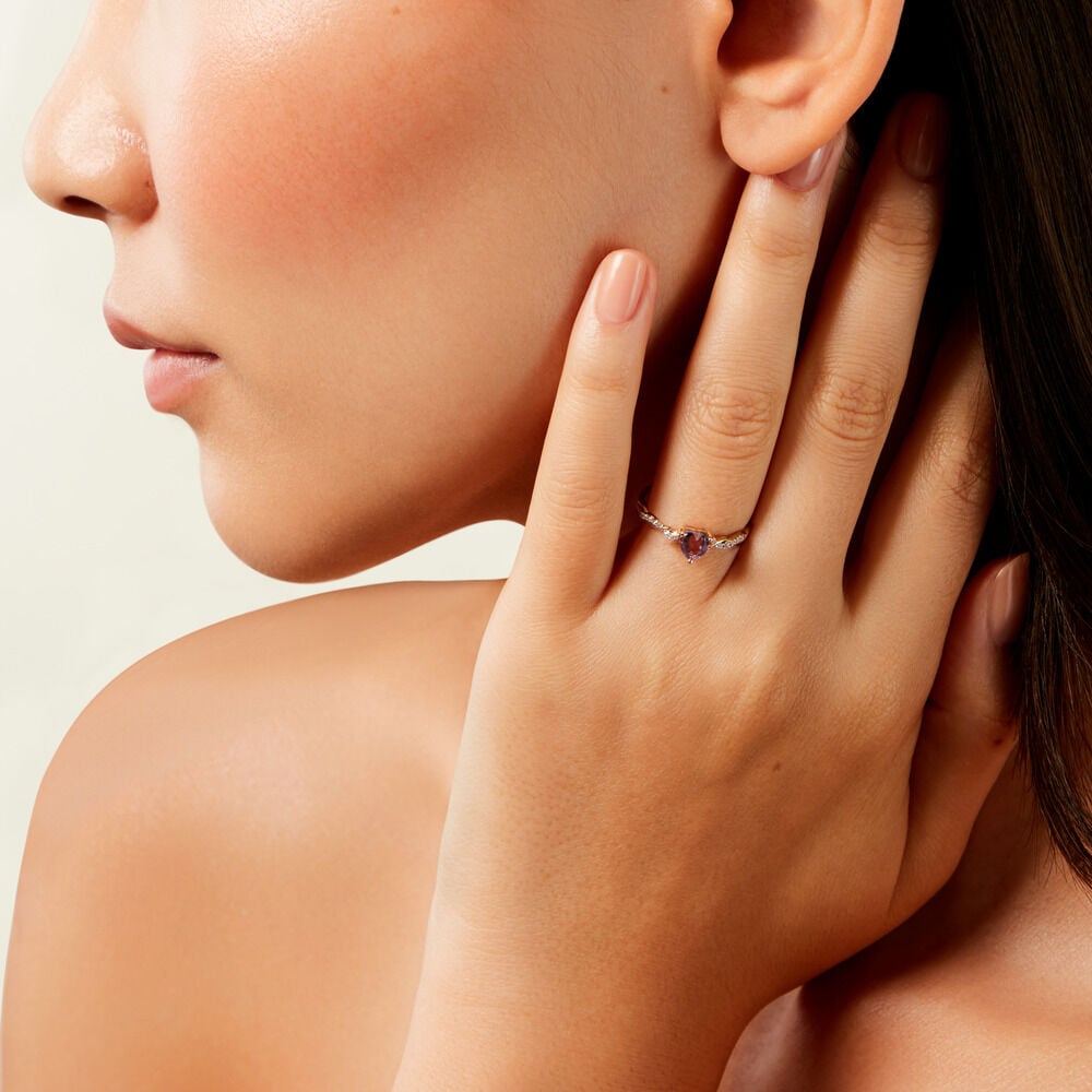 Bague Mathilde Or Jaune Améthyste Oxyde De Zirconium - Bagues pierres fines Femme | Marc Orian