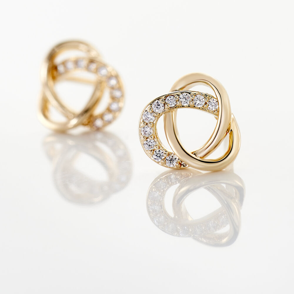 Boucles D'oreilles Puces Henia Plaqué Or Jaune Oxyde De Zirconium - Puces Femme | Marc Orian