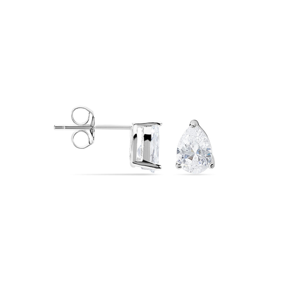 Boucles D'oreilles Puces Clarysse Argent Blanc Oxyde De Zirconium - Puces Femme | Marc Orian