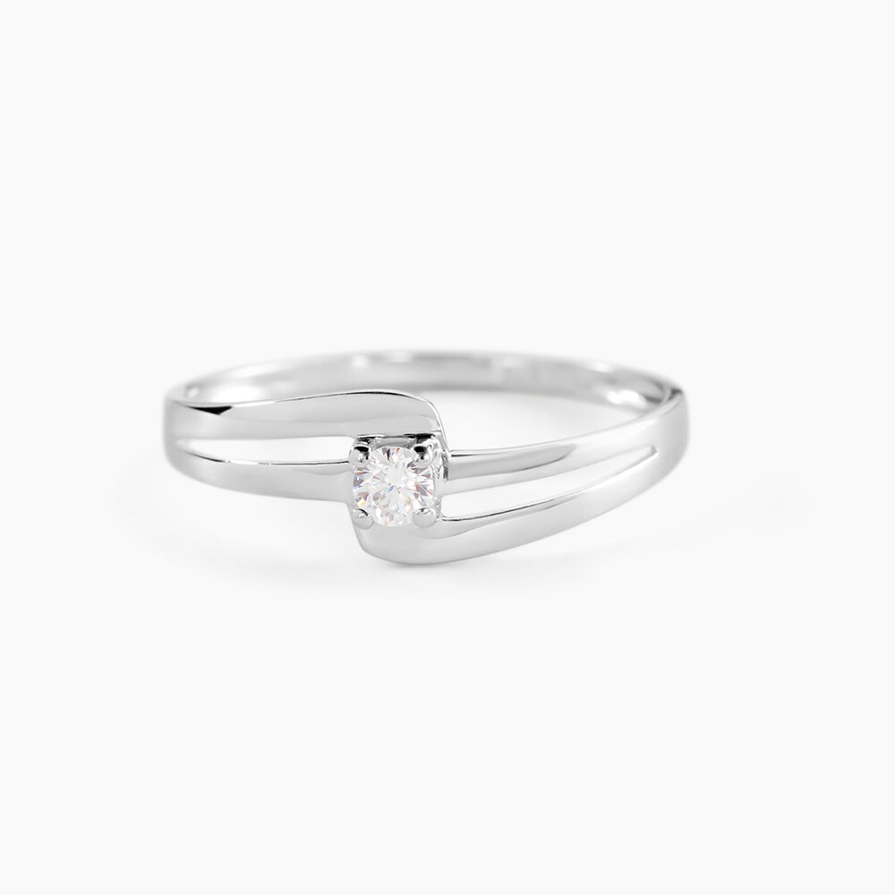 Bague Nesryne Or Blanc Oxyde De Zirconium - Solitaires Femme | Marc Orian
