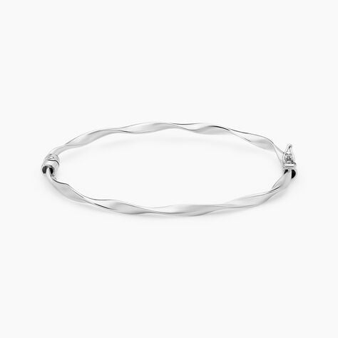 Bracelet Jonc Nathaelae Argent Blanc - Bracelets joncs Femme | Marc Orian
