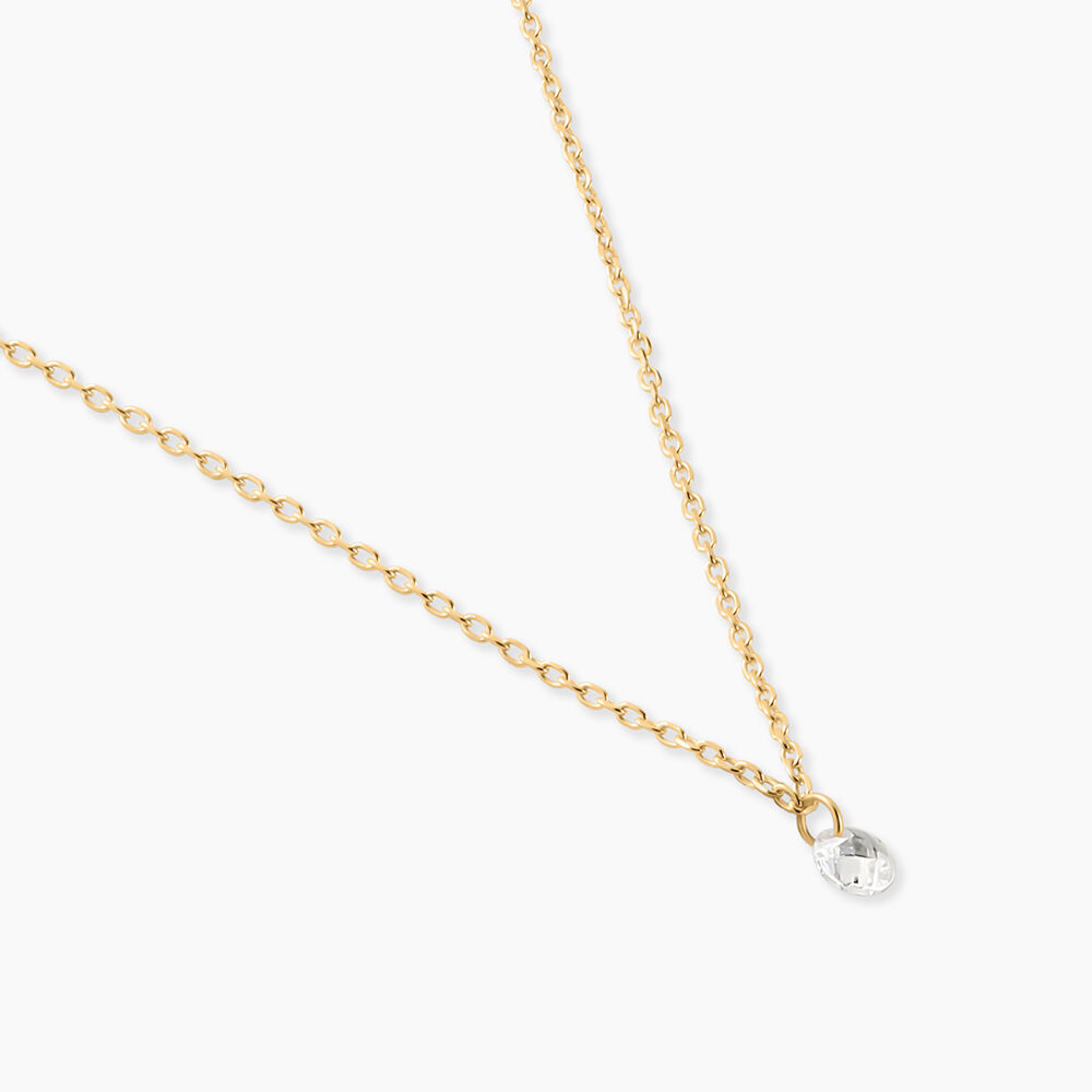 Collier Emilee Argent Dor&eacute; A L'Or 750/1000 Oxyde De Zirconium - Colliers avec pierres Enfant | Marc Orian