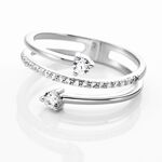 Bague Gait Argent Blanc Oxyde De Zirconium - Bijoux fantaisie Femme | Marc Orian