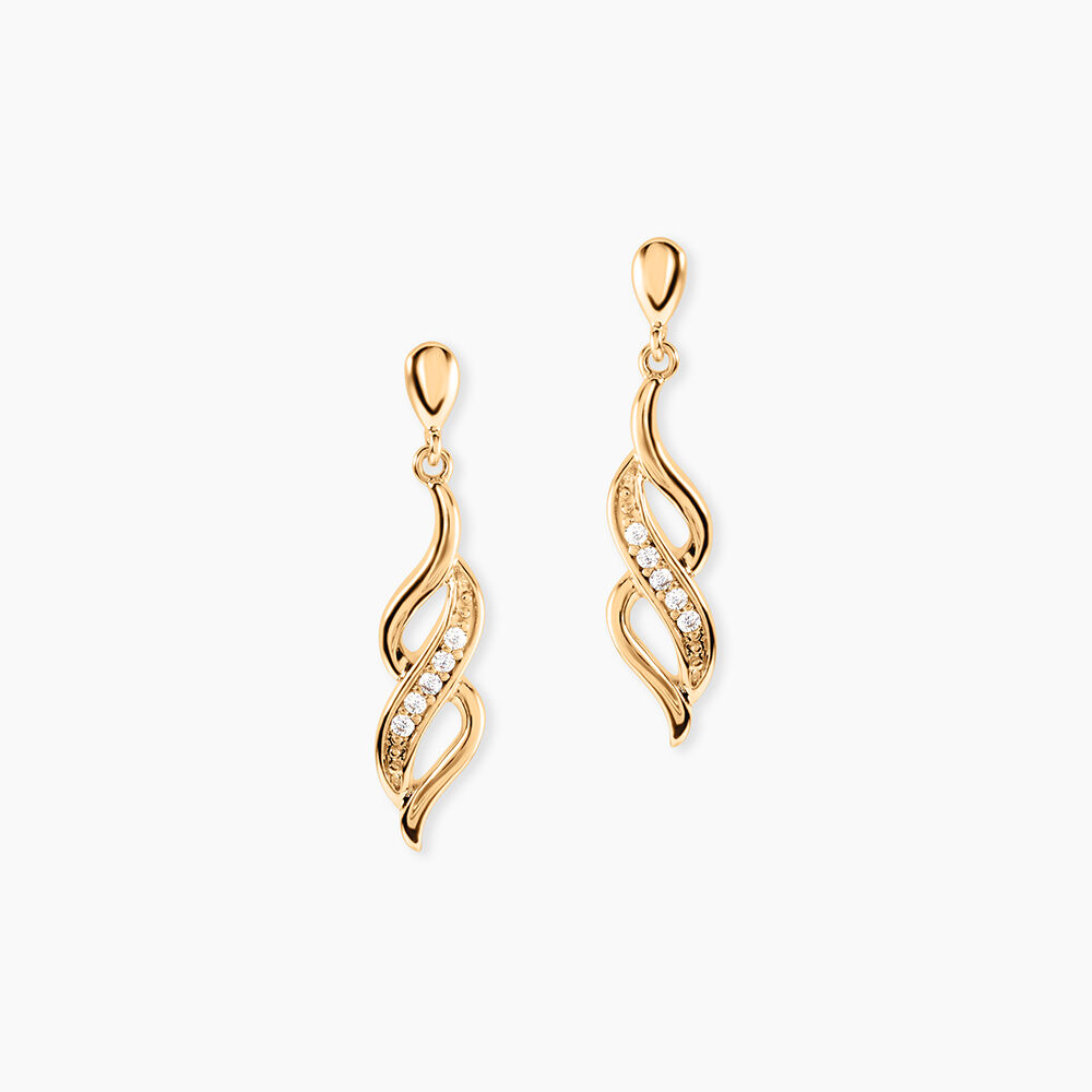 Boucles D'oreilles Pendantes Ishaae Plaqu&eacute; Or Jaune Oxyde De Zirconium - Pendantes Femme | Marc Orian