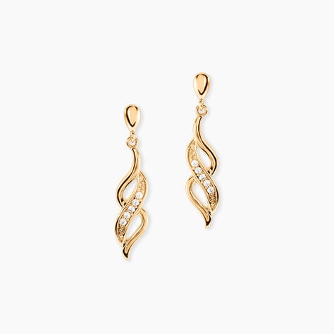 Boucles D'oreilles Pendantes Ishaae Plaqu&eacute; Or Jaune Oxyde De Zirconium - Pendantes Femme | Marc Orian