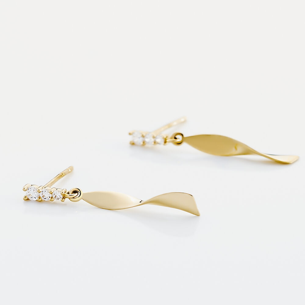 Boucles D'oreilles Pendantes Kristina Or Jaune Oxyde De Zirconium - Pendantes Femme | Marc Orian