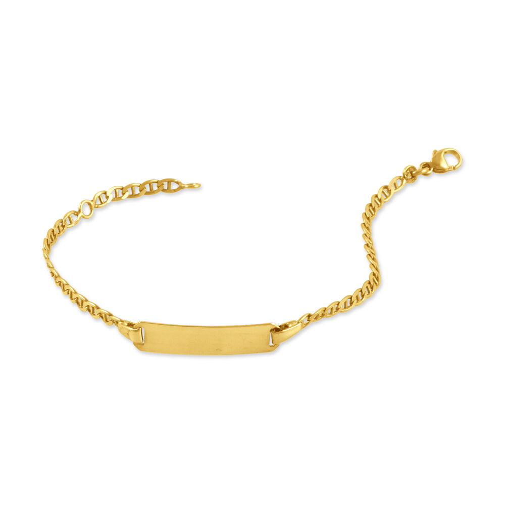 Bracelet Identité Fanelia Maille Marine Or Jaune - Gourmettes Enfant | Marc Orian