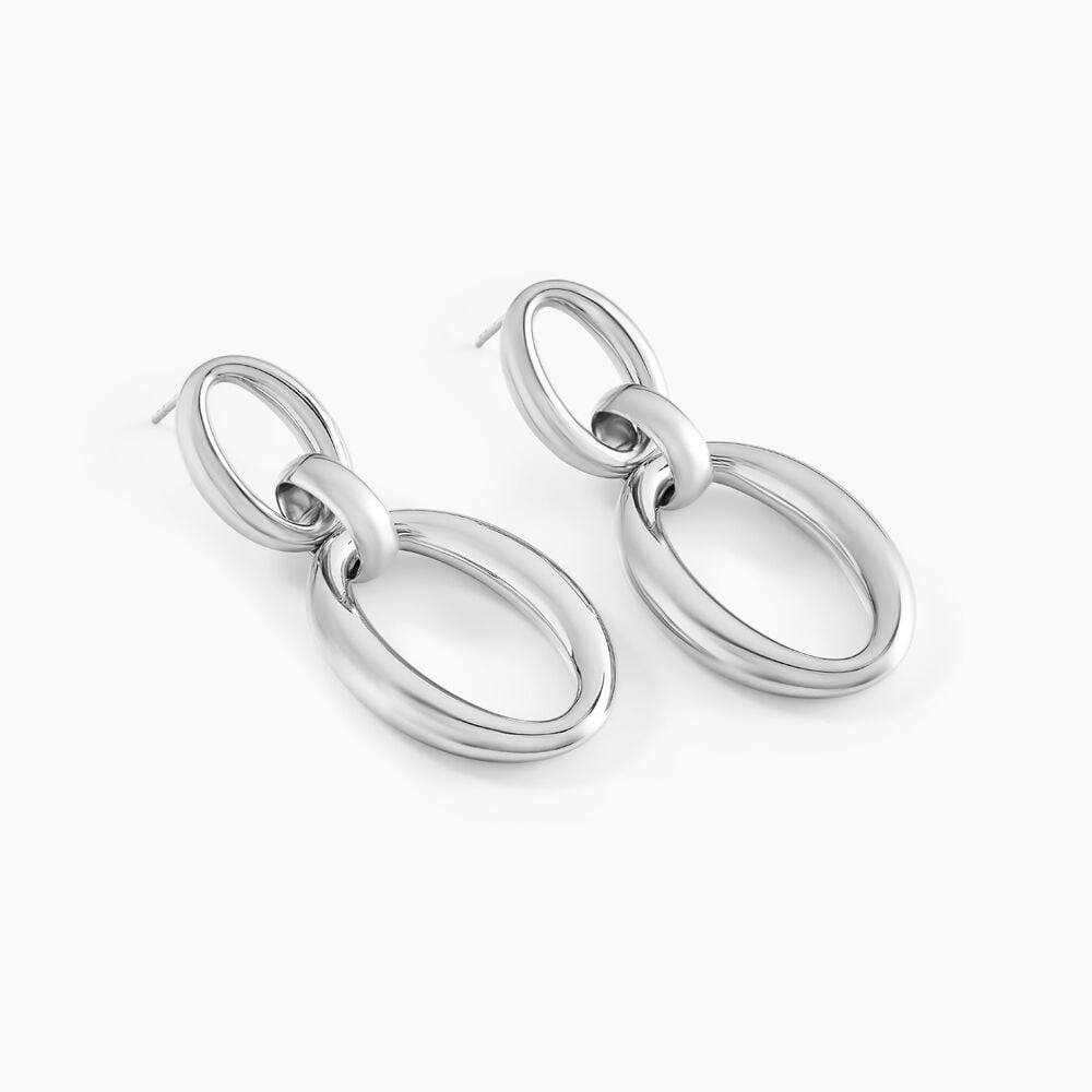 Boucles D'oreilles Pendantes Zeilah Acier Blanc - Pendantes Femme | Marc Orian