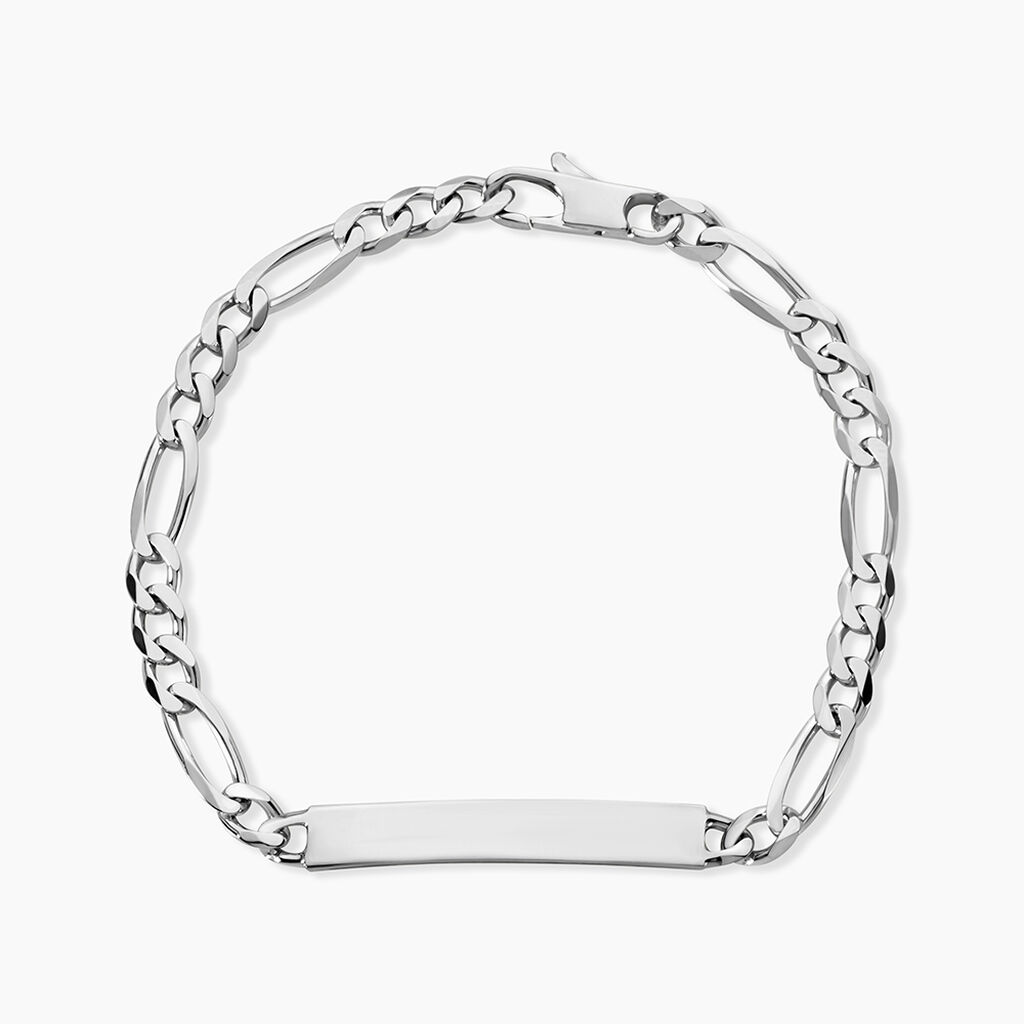 Bracelet Identit&eacute; Vivian Argent Blanc - Gourmettes Femme | Marc Orian