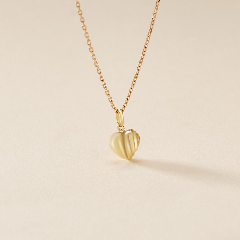 Pendentif Eudocie Coeur Stri Or Jaune - Pendentifs Famille | Marc Orian