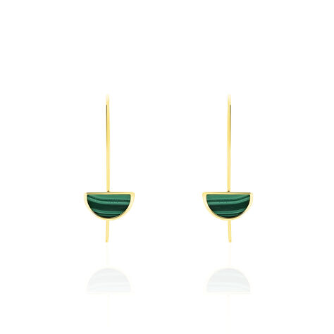 Boucles D'oreilles Pendantes Florica Or Jaune Malachite - Pendantes Femme | Marc Orian