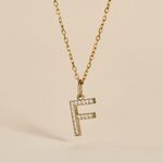 Pendentif Lettre F Or Jaune Oxyde - Pendentifs Famille | Marc Orian