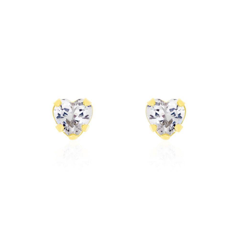 Boucles D'oreilles Puces Daria Coeur Or Jaune Oxyde - Puces Femme | Marc Orian