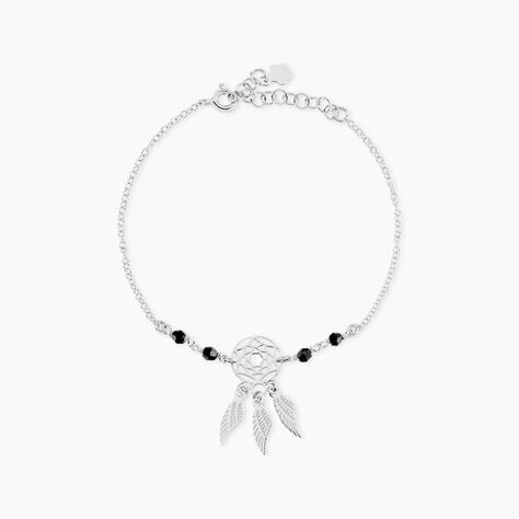 Bracelet Dream Catcher Argent Blanc Pierre De Synthese - Bracelets fantaisie Femme | Marc Orian