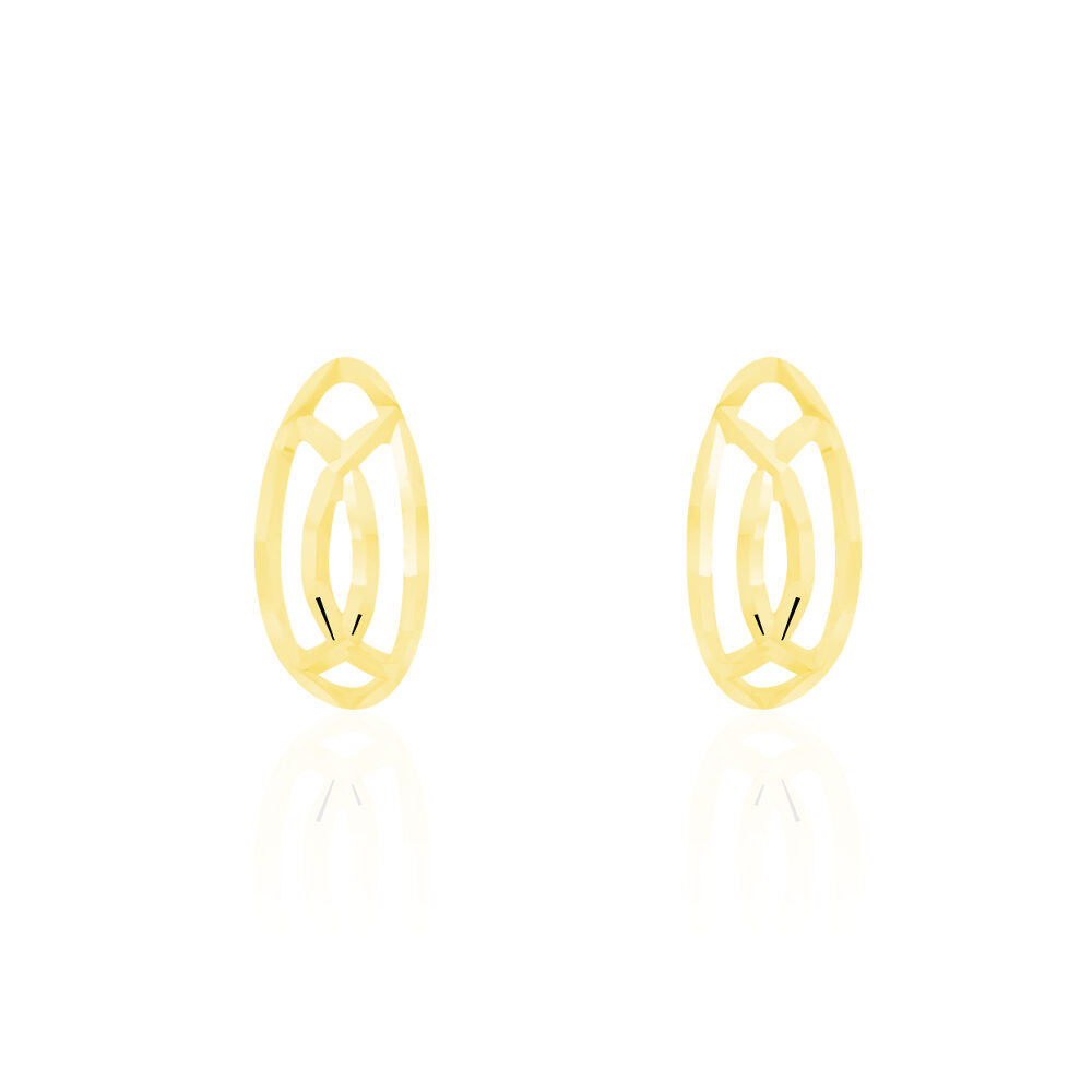 Boucles D'oreilles Puces Elodile Ovale Or Jaune - Puces Femme | Marc Orian