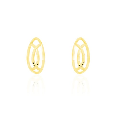 Boucles D'oreilles Puces Elodile Ovale Or Jaune - Puces Femme | Marc Orian
