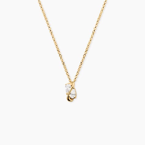 Collier Meyrem Argent Dor&eacute; A L'Or 750/1000 Oxyde De Zirconium - Colliers avec pierres Femme | Marc Orian