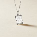 Pendentif Zodiaque Parchemin Argent Blanc - Bijoux personnalis&eacute;s Famille | Marc Orian