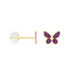 Boucles D'oreilles Puces Silia Papillon Or Jaune