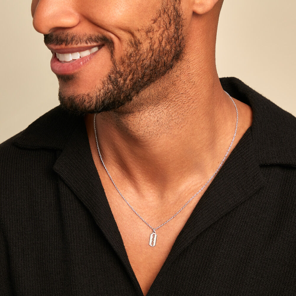 Collier Loan Argent Blanc - Colliers fantaisie Homme | Marc Orian