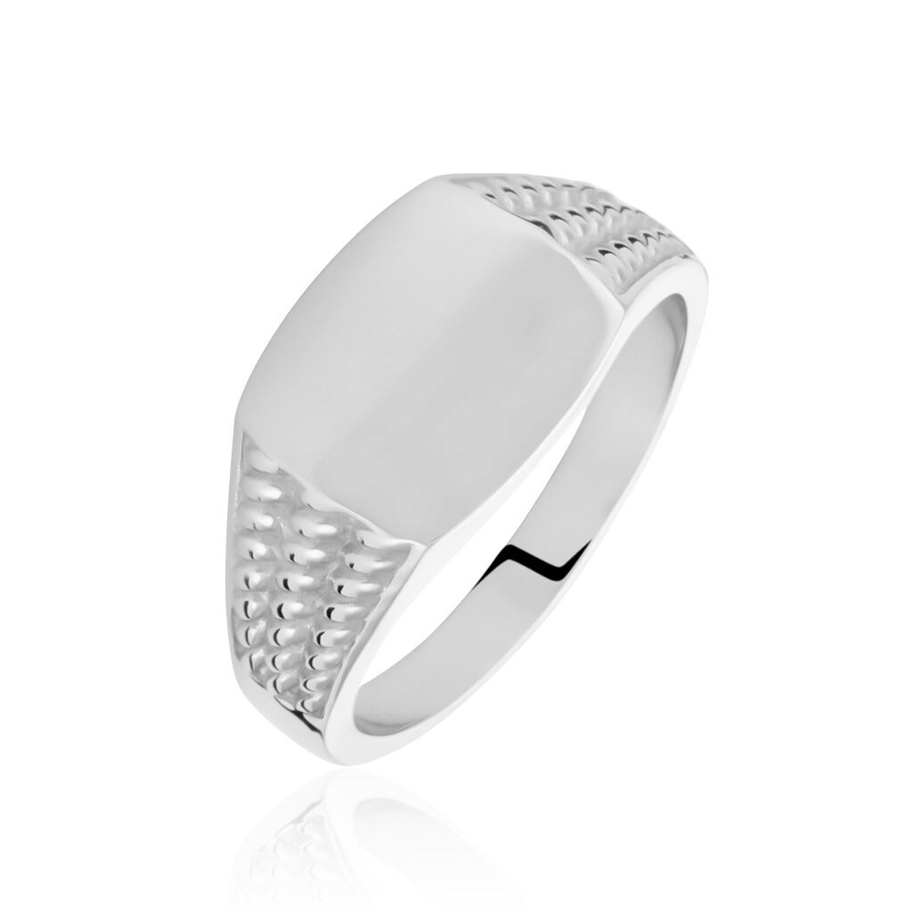 Chevalière Argent Blanc Charites - Chevalières Homme | Marc Orian