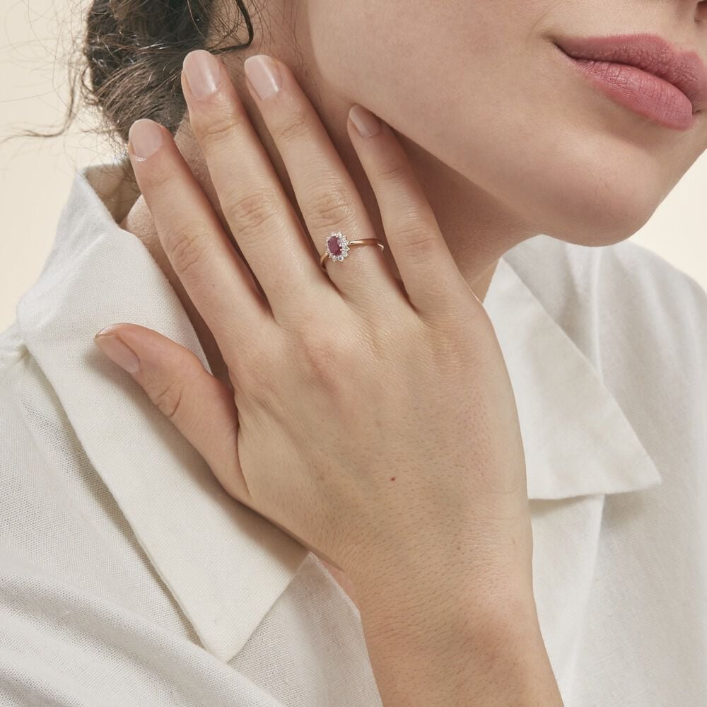 Bague Or Jaune Rubis Diamants - Bagues vintage Femme | Marc Orian