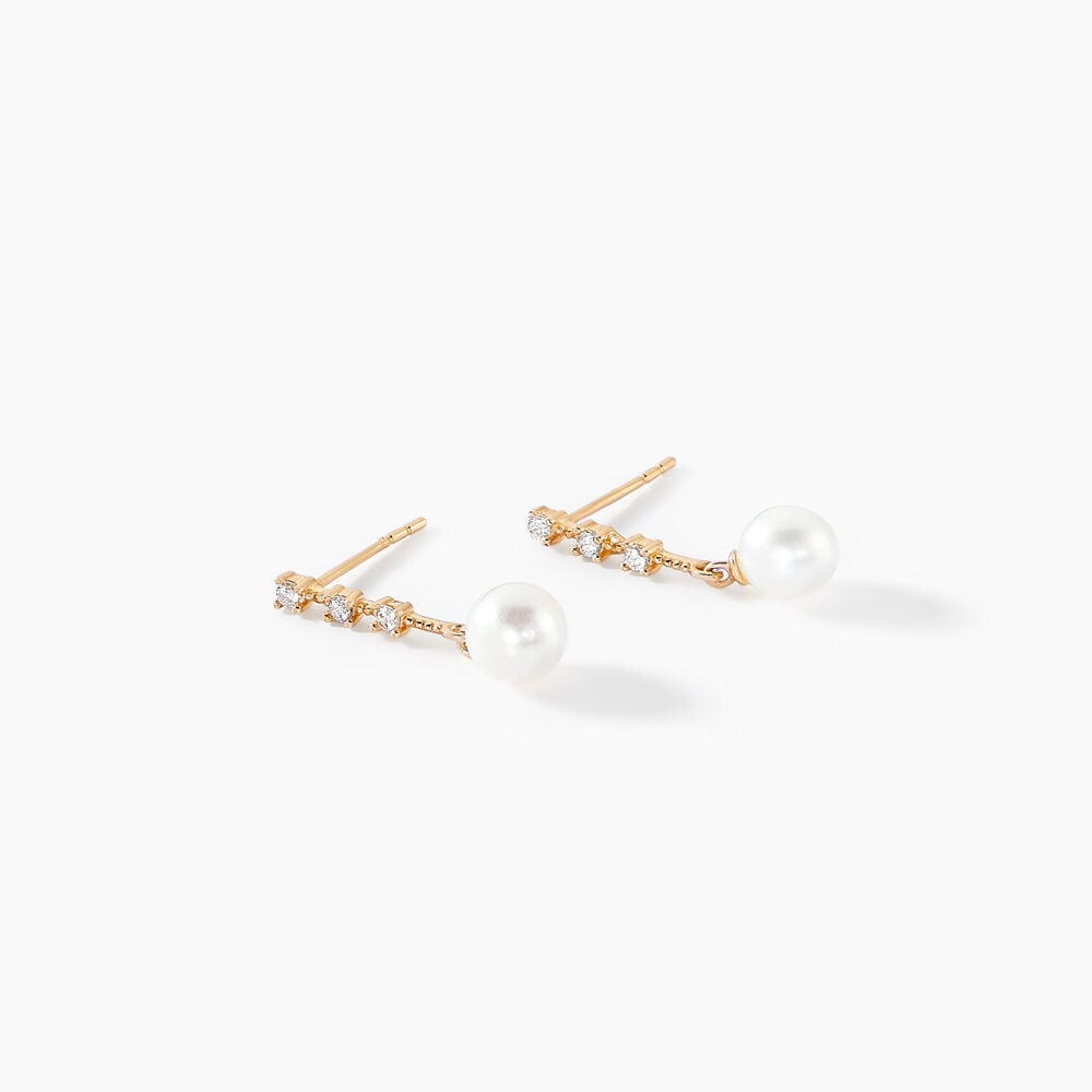 Boucles D'oreilles Pendantes Louise-marie Or Jaune Perle De Culture - Pendantes Femme | Marc Orian